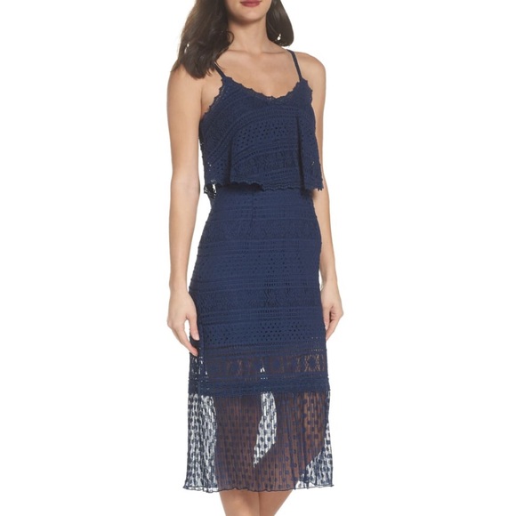 ๐๐ Foxiedox แฆ Strappy Lace Midi Dress แฆ Midnite - Picture 6 of 8